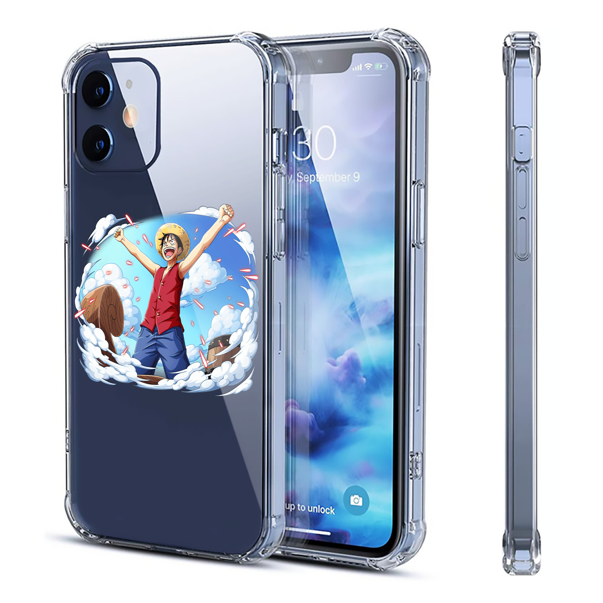 （画像用） ワンピース モンキー・D・ルフィ ONE PIECE Monkey D. Luffy 【iPhone 12シリーズ対応】透明スマホケース（クリアソフトケース）